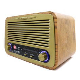 DLC-32218B RADIO BLUETOOTH USB Mp3 SPEAKER  راديو كلاسيكي لون خشبي متوسط الحجم من دي ال سي مع بلوتوث و يواس بي مناسب للغرف والمجالس كديكور فريد